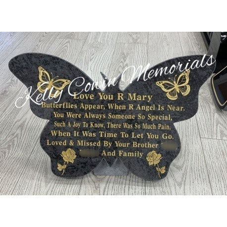 Butterfly Plaque 001 - Dublin Headstones - Glasnevin - Balgriffin - Fingal - Dardistown - Kelly Cowin Memorials