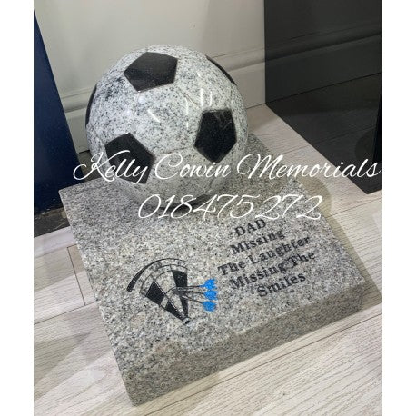Football Memorial Granite Plaque 003 - Dublin Headstones - Glasnevin - Balgriffin - Fingal - Dardistown - Kelly Cowin Memorials