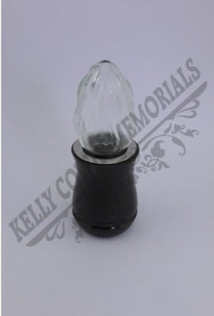 Glass Battery operated Candle Light with Granite Base 001 - Dublin Headstones - Glasnevin - Balgriffin - Fingal - Dardistown -  Kelly Cowin Memorials