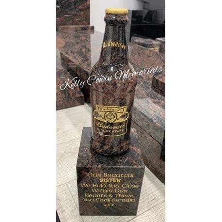 Budweiser Granite Beer Bottle Grave Accessory 003 - Dublin Headstones - Glasnevin - Balgriffin - Fingal - Dardistown -  Kelly Cowin Memorials