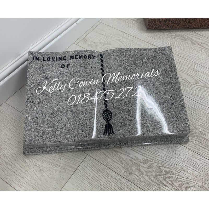 Granite Book Plaque 007 - Dublin Headstones - Glasnevin - Balgriffin - Fingal - Dardistown -  Kelly Cowin Memorials