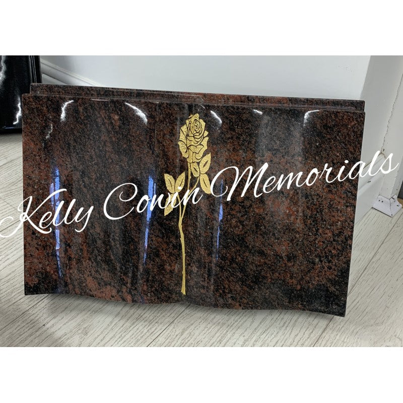 Granite Book Plaque 009 - Dublin Headstones - Glasnevin - Balgriffin - Fingal - Dardistown -  Kelly Cowin Memorials