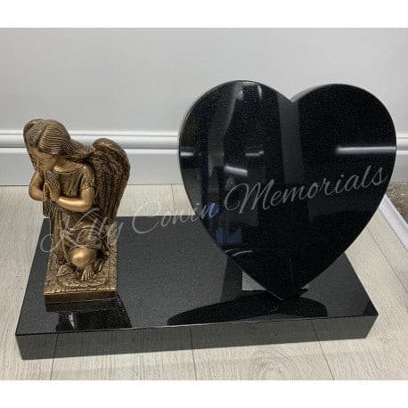 Carved Rose Heart & Statues On Plinth 003 - Dublin Headstones - Glasnevin - Balgriffin - Fingal - Dardistown - Kelly Cowin Memorials