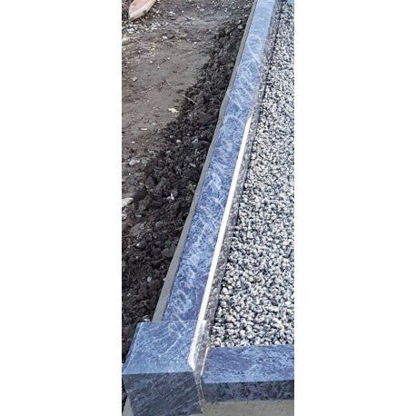 Round Dark Granite Grave Kerbing - Kelly Cowin Memorials