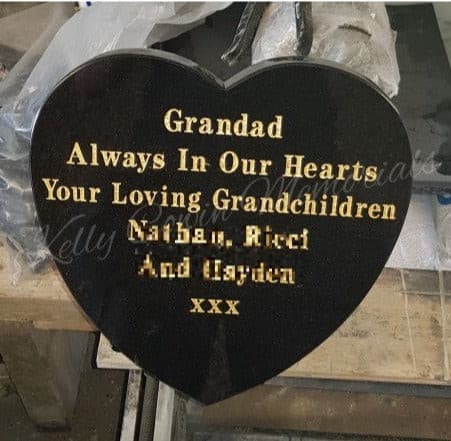 "Grandad" Carved Rose Heart Plaque 001 - Dublin Headstones - Glasnevin - Balgriffin - Fingal - Dardistown - Kelly Cowin Memorials