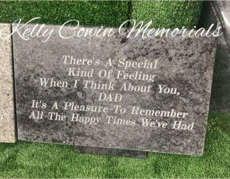 "Dad" Small Rectangle Granite Plaque 001 - Dublin Headstones - Glasnevin - Balgriffin - Fingal - Dardistown - Kelly Cowin Memorials