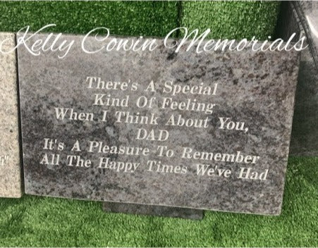 "Dad" Small Rectangle Granite Plaque 001 - Dublin Headstones - Glasnevin - Balgriffin - Fingal - Dardistown -  Kelly Cowin Memorials