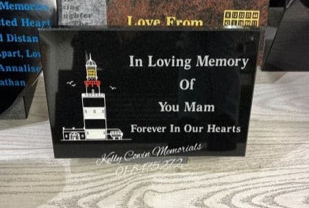 "Mam" Rectangle Granite Plaque 002 - Dublin Headstones - Glasnevin - Balgriffin - Fingal - Dardistown -  Kelly Cowin Memorials