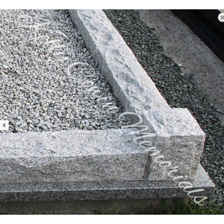 A145 - Grey Pitched Granite Grave Kerbing - Kelly Cowin Memorials