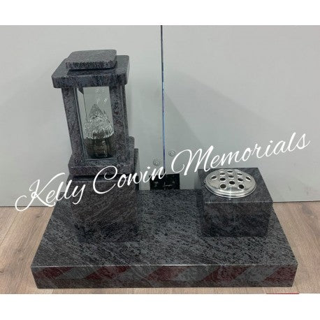 Lantern & Vase On Plinth 001 - Dublin Headstones - Glasnevin - Balgriffin - Fingal - Dardistown -  Kelly Cowin Memorials