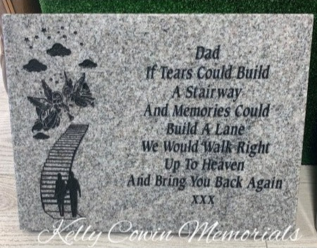 "Dad" Granite Plaque 002 - Dublin Headstones - Glasnevin - Balgriffin - Fingal - Dardistown - Kelly Cowin Memorials