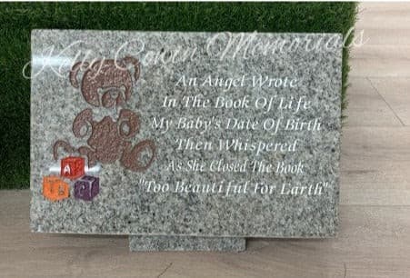 Small Rectangle Granite Plaque 001 - Dublin Headstones - Glasnevin - Balgriffin - Fingal - Dardistown -  Kelly Cowin Memorials