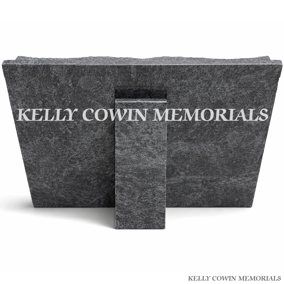 Back view of Blue Lagoon granite bible with gold engraved wording