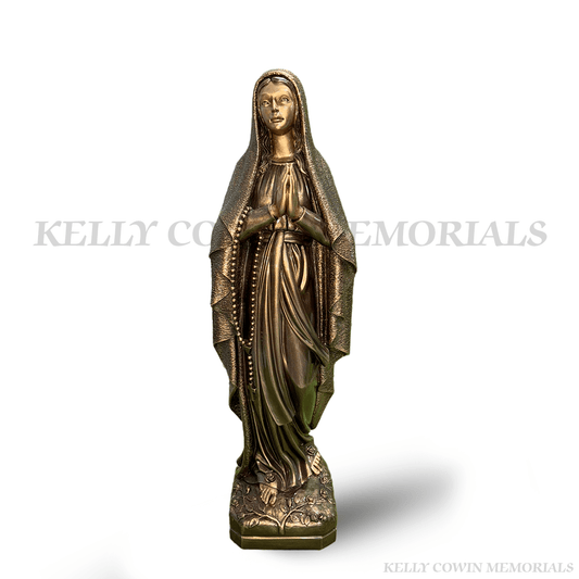 Bronze Our Lady memorial statue grave ornament for headstone in Ireland