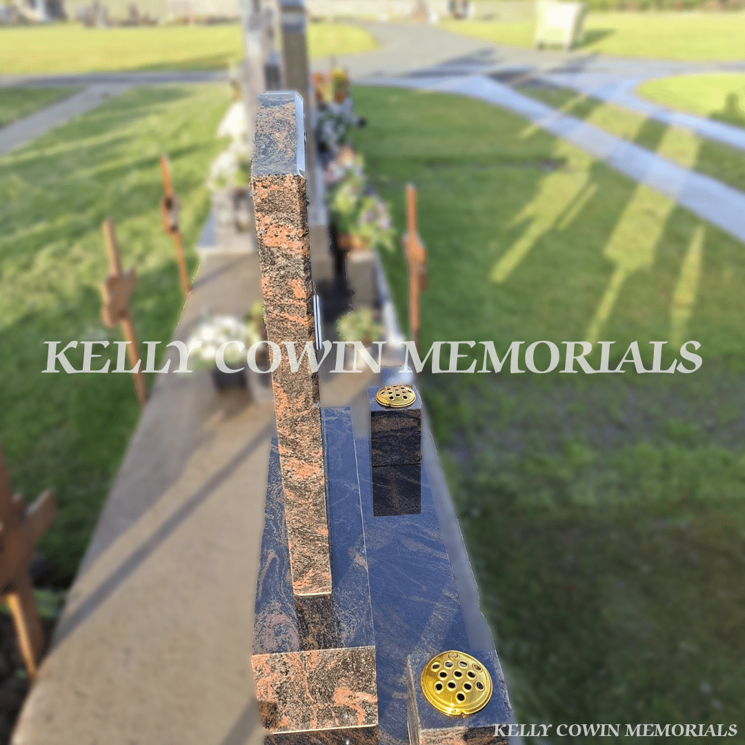 Pandora OG Headstone with Gold Inscription & Photo – Balgriffin Cemetery - Kelly Cowin Memorials