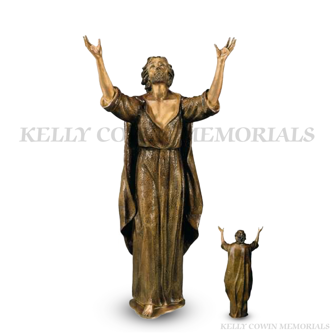 Bronze Jesus statue for grave or memorial – handcrafted by Kelly Cowin Memorials, Dublin.