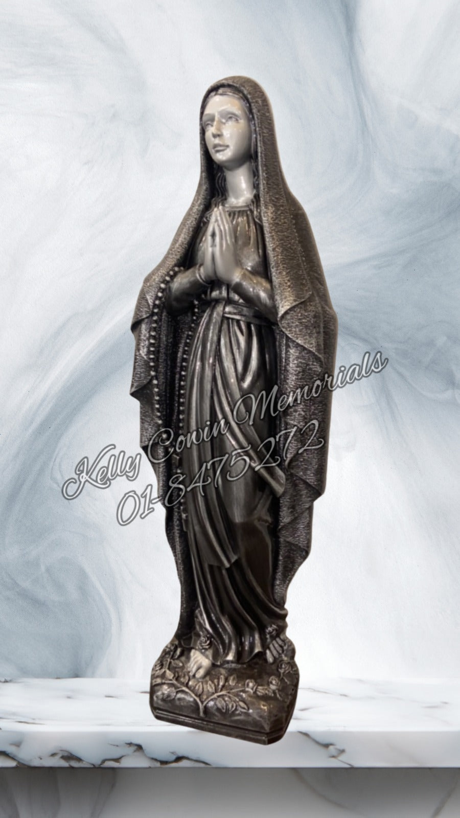 S027 - Silver Our Lady Statue