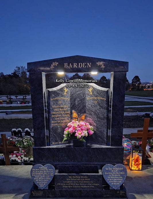 Blue Lagoon Granite "Gates Of Heaven" Headstone | Balgriffin Cemetery