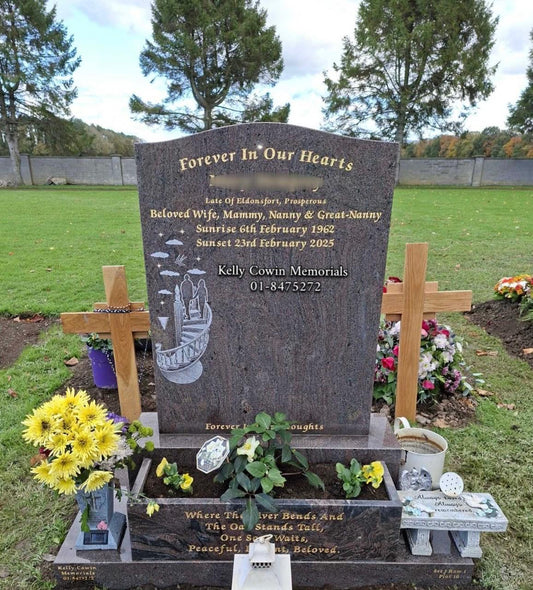 Paradiso Granite OG Headstone | Mainham Cemetery, Co. Kildare