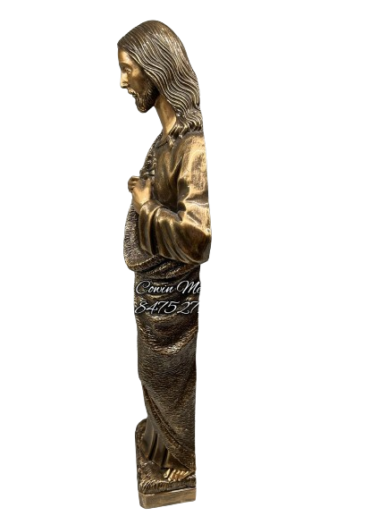 S049- Flat Back Sacred Heart Statue