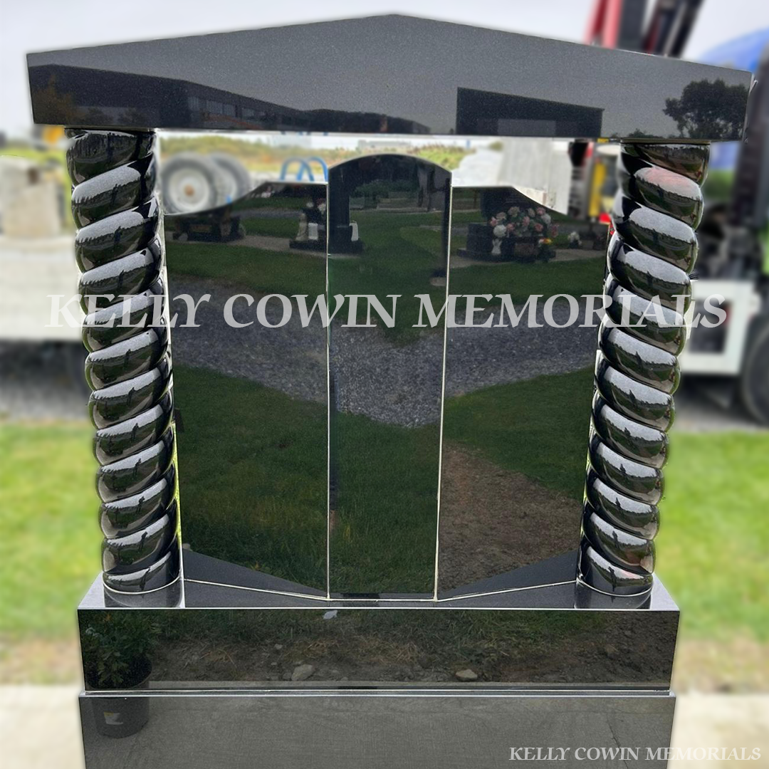 Black Granite "Gates Of Heaven" Headstone | Dardistown Cemetery
