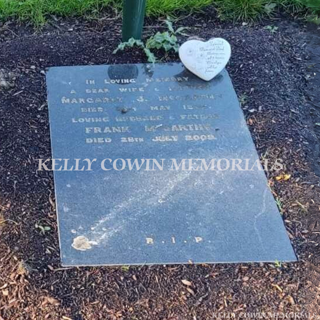 Headstone cleaning and renovation in St Fintan’s Cemetery. We clean, repaint and restore graves to original condition. Local & nationwide service available.