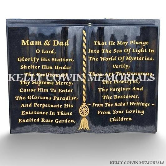 Black Granite Bible | Kelly Cowin Memorials