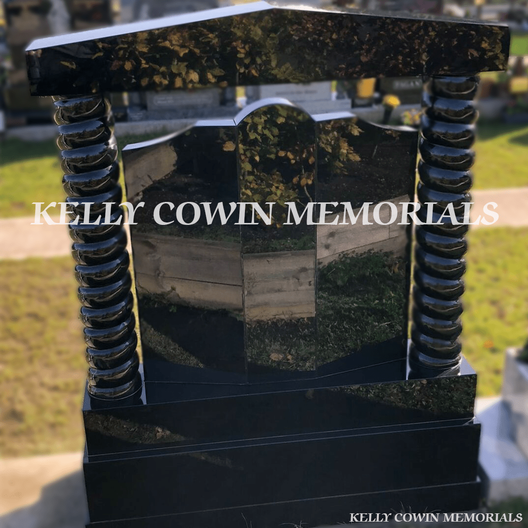 Black Granite "Gates To Heaven" Headstone | Balgriffin Cemetery - Kelly Cowin Memorials