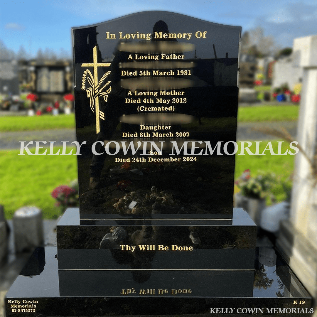 Black Granite Og Headstone | Palmerstown Cemetery - Kelly Cowin Memorials