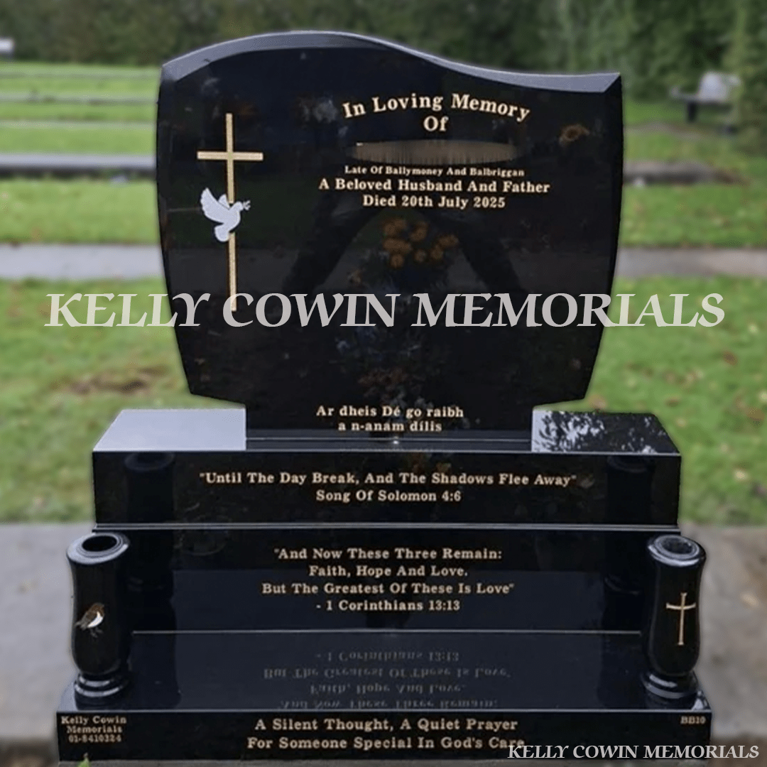 Black Granite C1 Headstone | Flemington Cemetery - Kelly Cowin Memorials