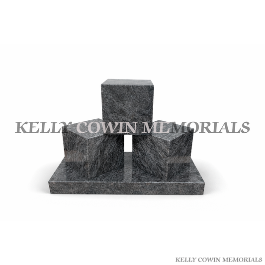 Blue Lagoon granite baby blocks memorial set children’s grave ornament Ireland