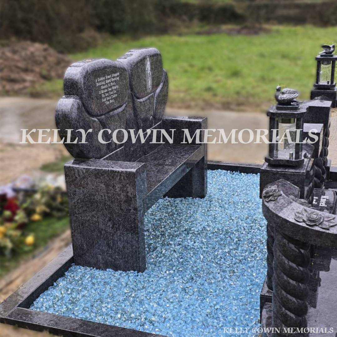 Blue Lagoon Custom Traveller Headstone – Limerick - Kelly Cowin Memorials