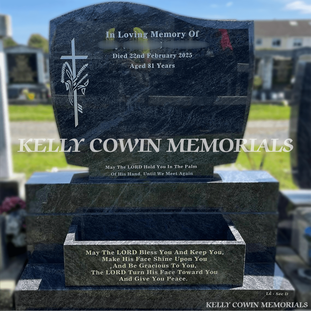 Blue Lagoon Granite C1 Headstone | Palmerstown Cemetery - Kelly Cowin Memorials