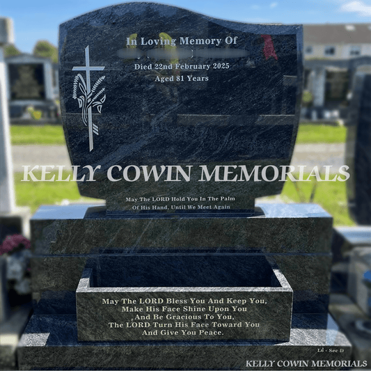 Blue Lagoon Granite C1 Headstone | Palmerstown Cemetery - Kelly Cowin Memorials