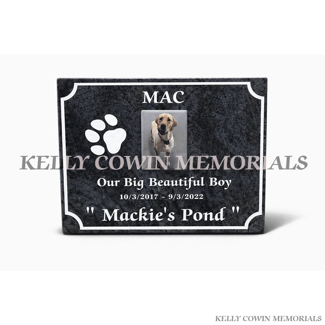Small rectangular dog granite memorial plaque engraved in Ireland