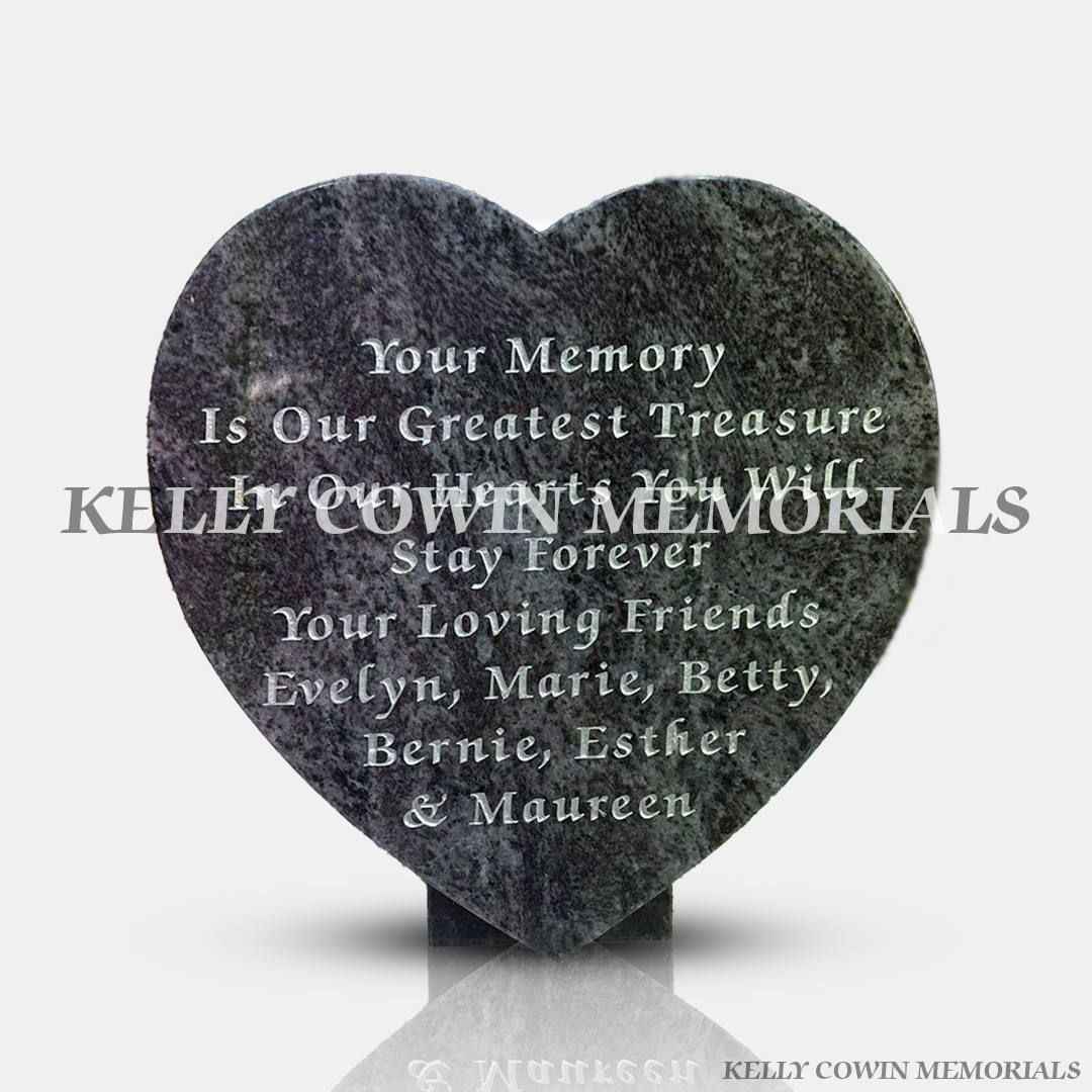 Granite Heart Memorial Plaque with Personalised Engraving – Dublin & Ireland