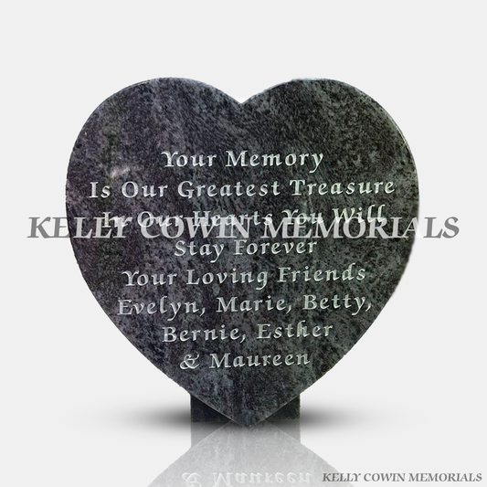 Granite Heart Memorial Plaque with Personalised Engraving – Dublin & Ireland