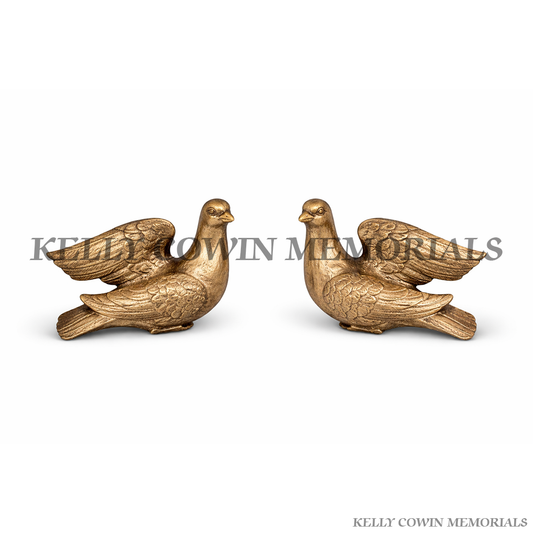 Bronze dove pair memorial grave ornament accessory for headstone in Dublin Ireland