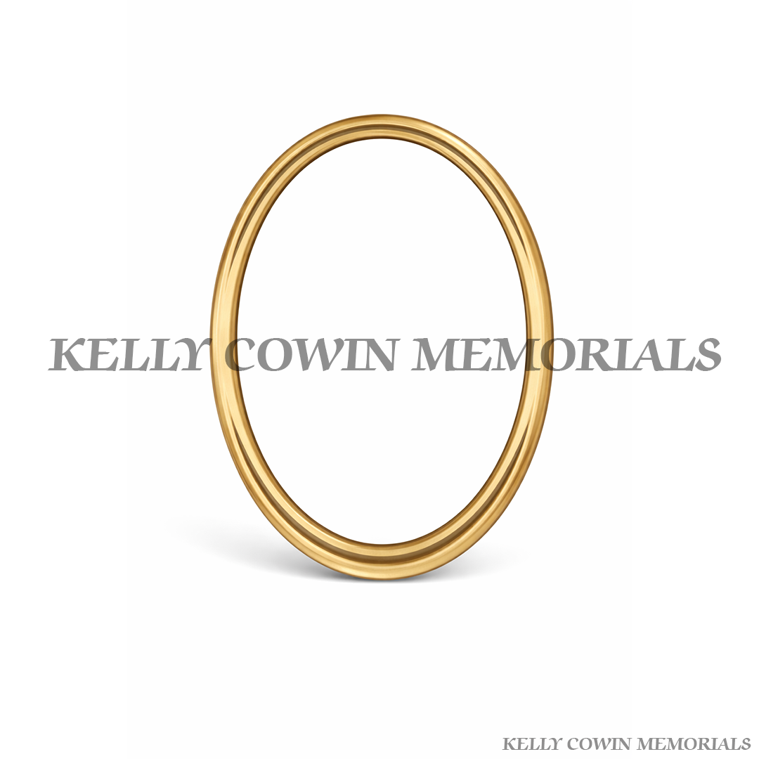 Bronze memorial photo frame for ceramic photo grave plaque by Kelly Cowin Memorials Ireland