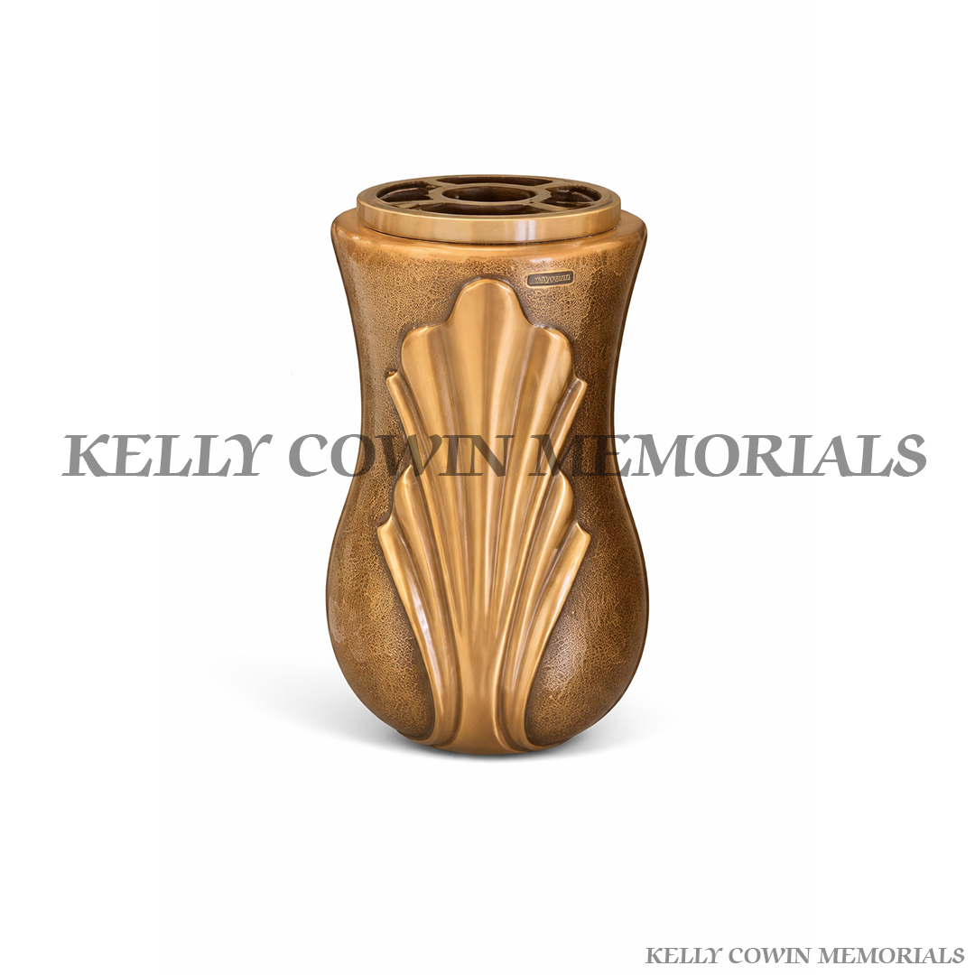 Bronze memorial grave vase for headstone flower arrangement – Ireland nationwide delivery