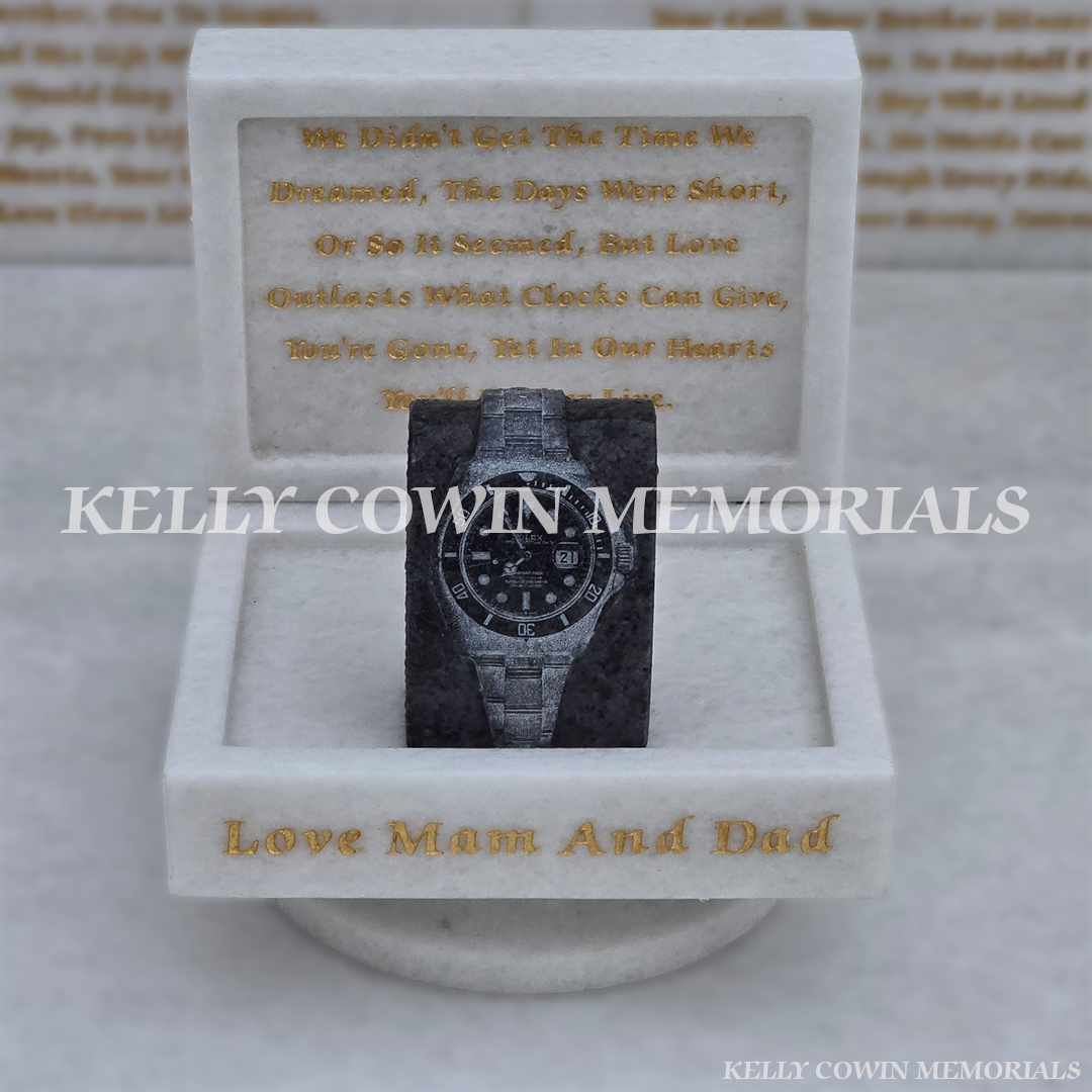 Crystal White marble rolex watch Mulhuddart Cemetery Dublin