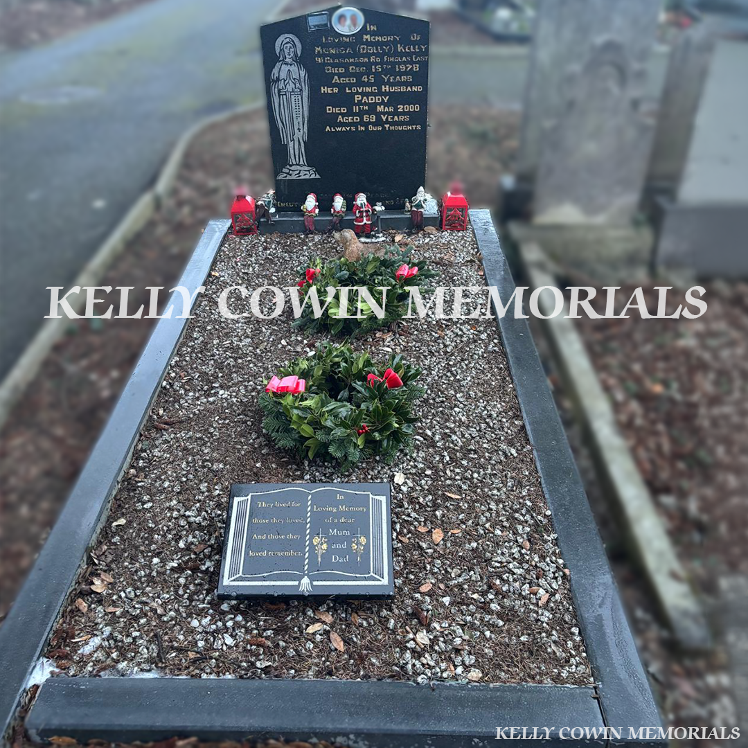 Before renovation of black granite Apex memorial in Glasnevin Cemetery