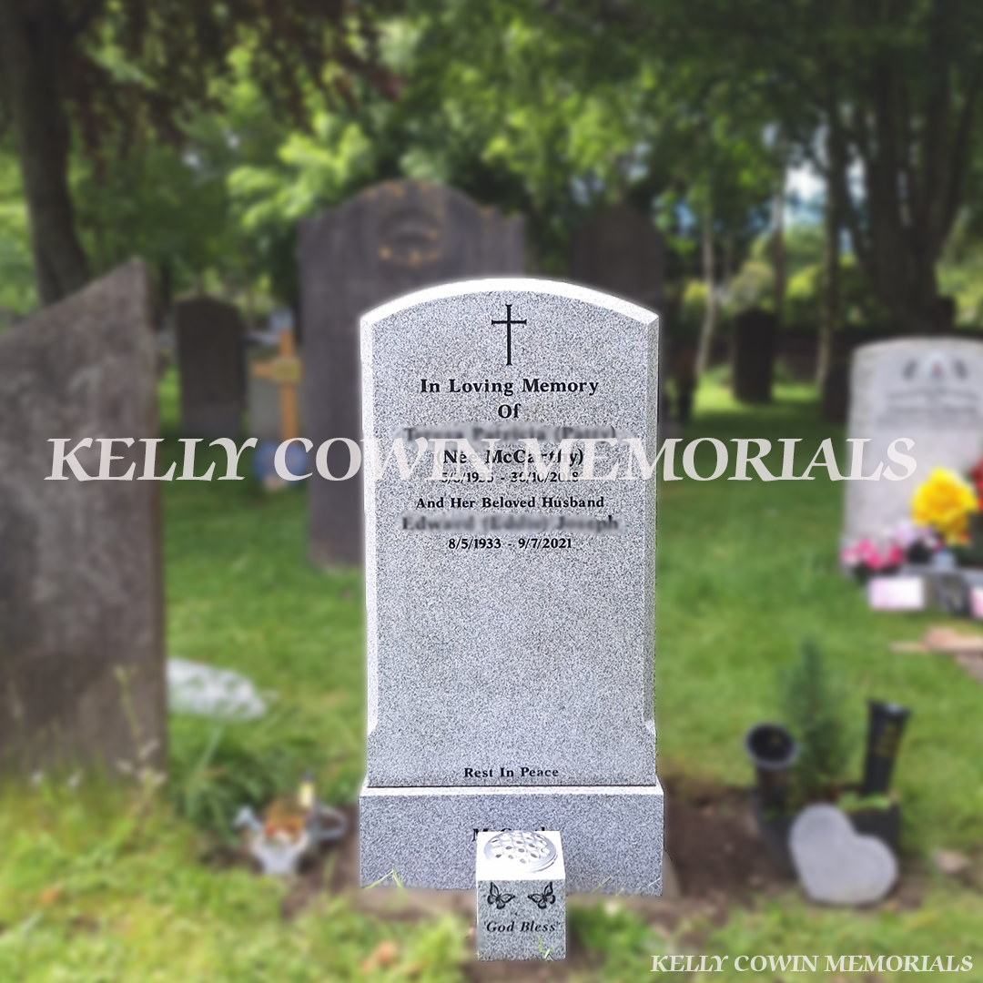 Grey Granite Boulder Headstone with Honed Finish | Glasnevin Cemetery