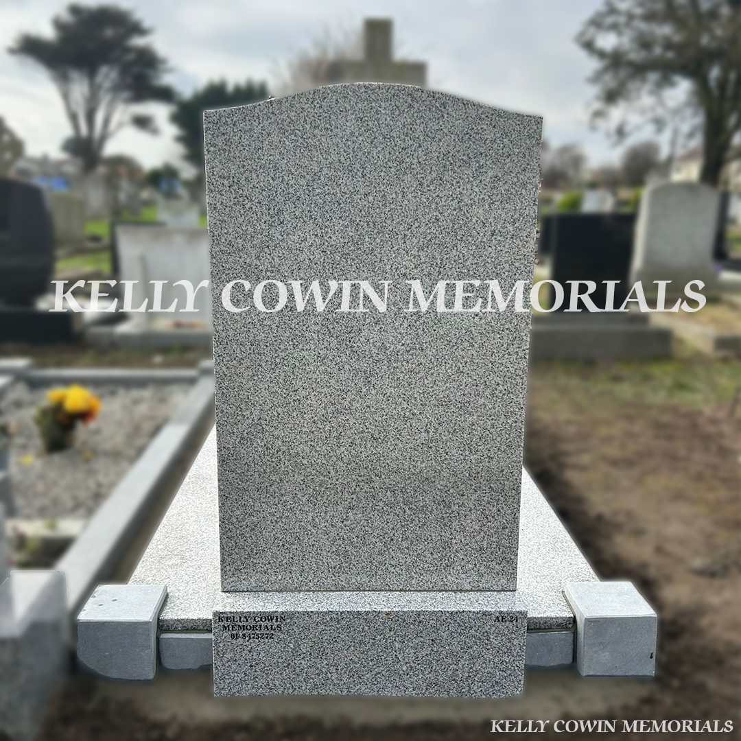 Grey Granite OG Headstone And Covering Slab | Kilbarrack Cemetery