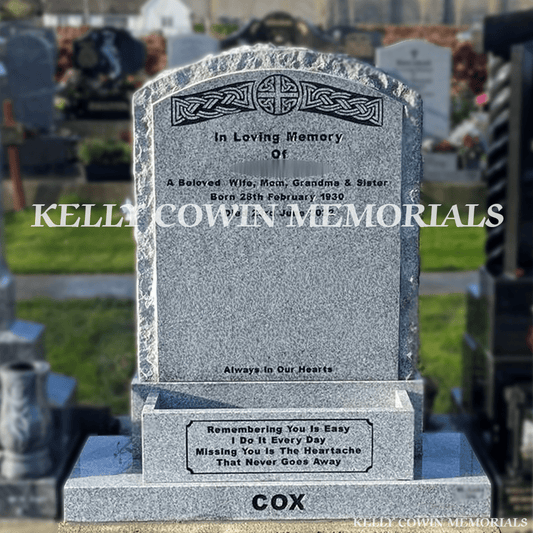 Grey Granite Rough Boulder Headstone | Balgriffin Cemetery - Kelly Cowin Memorials
