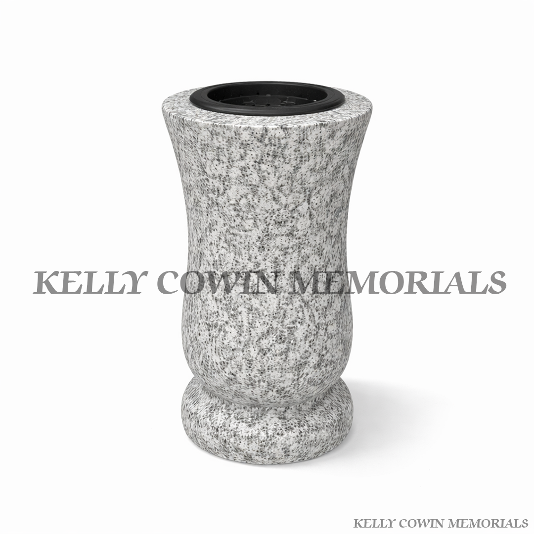 Grey Granite Memorial Vase  Kelly Cowin Memorials Ireland