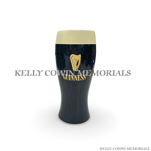 Front view of black granite Guinness pint memorial accessory