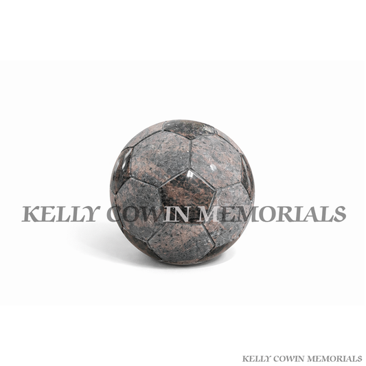 Pandora granite football grave accessory memorial handcrafted in Ireland, available locally and nationwide