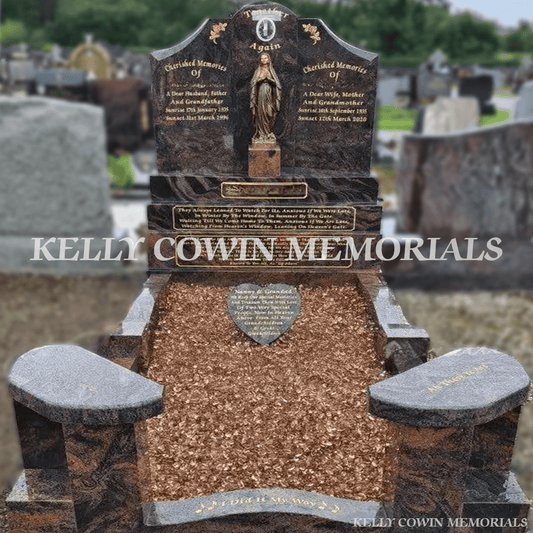 Pandora Granite "Gates Of Heaven" Headstone & Kerbing | Fingal Cemetery - Kelly Cowin Memorials