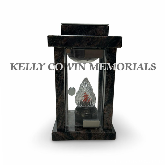 Front view of Pandora granite square solar lantern